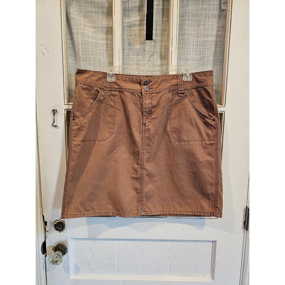 Faded Glory Brown Denim Knee Length Skirt Women's Size 16